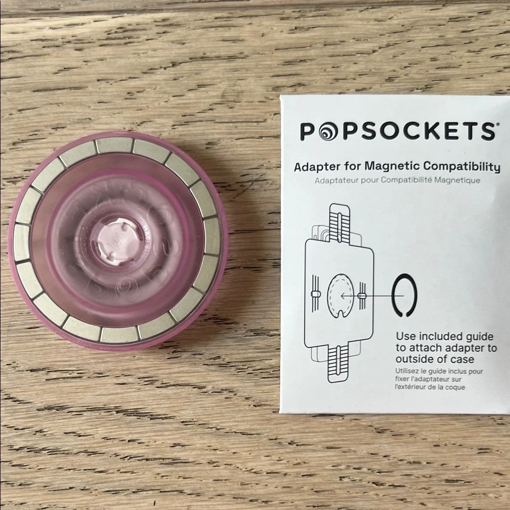 Pink and Glitter PopSockets Purple Pink Adapter